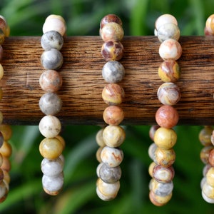 Crazy Lace Agate Bracelet 4mm, 6mm, 8mm, 10mm A Round Bead Bracelet,  Gemstone Bracelet Healing Stones