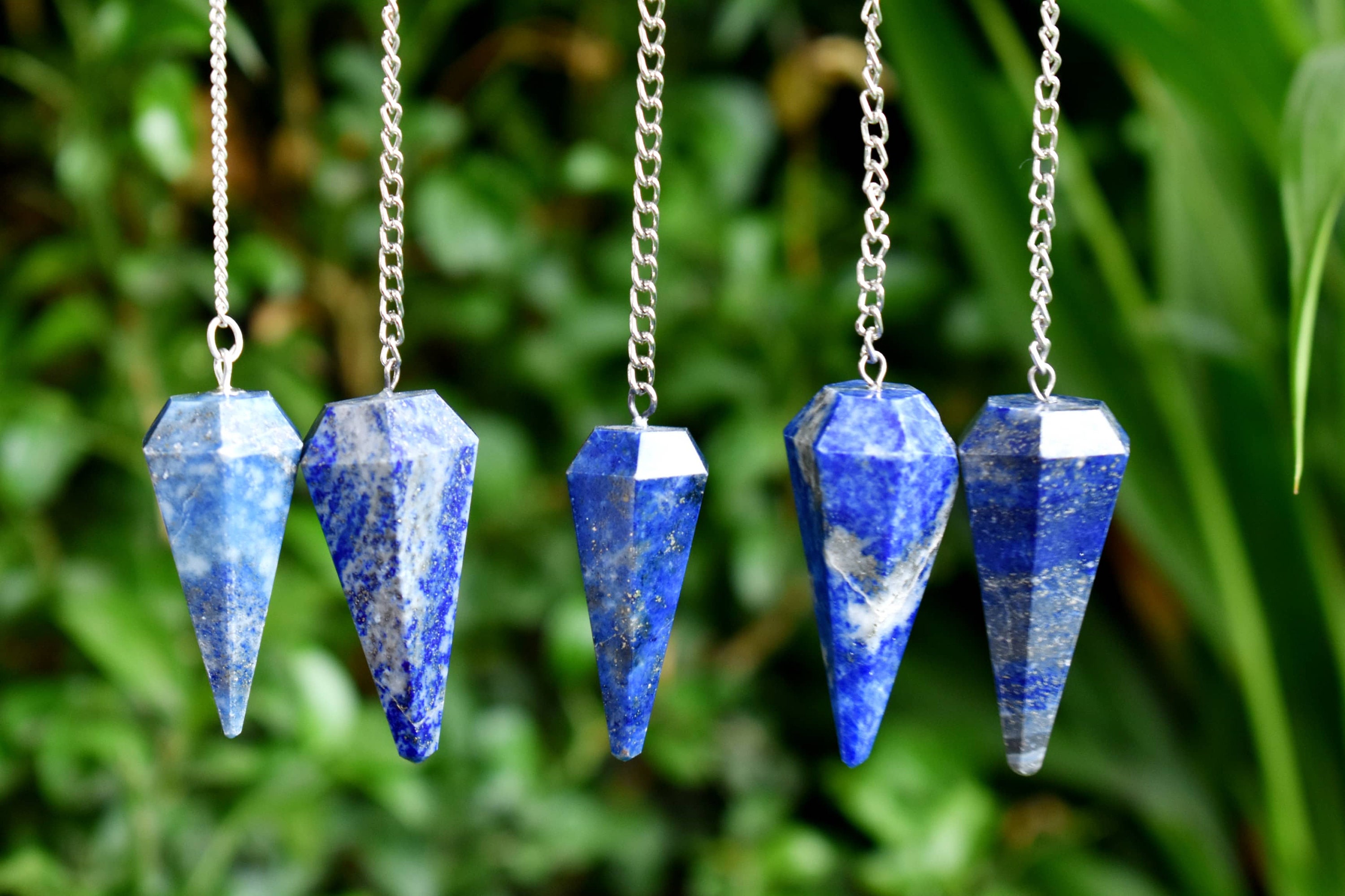 Lapis Lazuli Faceted Cone Pendulum Healing Dowsing Crystal