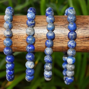 Lapis Lazuli Bracelet 6mm, 8mm, 10mm  Beaded Bracelet, Natural Lapis Lazuli Gemstone Healing Bracelet Lapis Lazuli Creativity Crystals