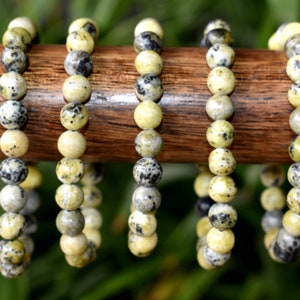 Serpentine Bracelet 4mm, 6mm, 8mm, 10mm A Round Beaded Bracelet -Natural Serpentine Stone Bracelet -Healing Bracelet