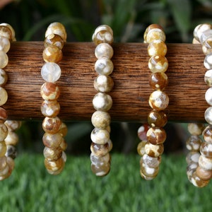 Bumble Bee Onyx Bracelet 8MM AAA Round Bead Bracelet,  Gemstone Bracelet Healing Stones