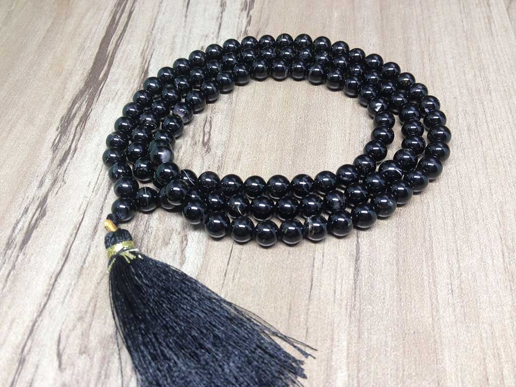 Natural 6mm Black Tourmaline Mala With 108 Prayer Beads Perfect for Mediation Black Tourmaline Mala With 108 Prayer Bead Black Crystal Gems Etsy Canada