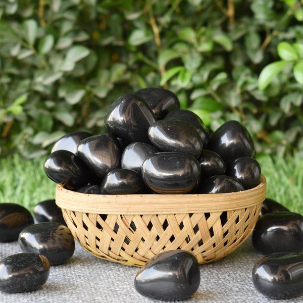 Black Jasper Tumbled Stones Grade Healing Crystals, Gemstone Natural Tumbled Stones in pack sizes of 1,2,3,5 and 10 Pieces, Crystal Tumbled