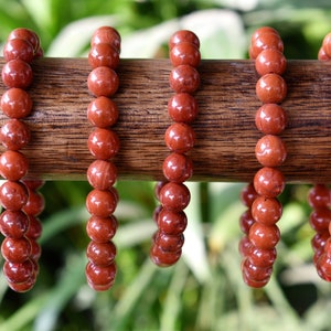 Red Jasper Bracelet 4mm, 6mm, 8mm, 10mm AAA Round Beaded Bracelet, Jasper Gemstone Jasper Stone Healing Bracelet Men & Women bracelet
