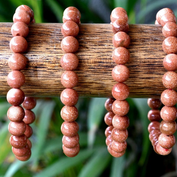 Red Sandstone Bracelet 4mm, 6mm, 8mm, 10mm A Round Beaded Bracelet, Sandstone Gemstone Healing Bracelet, Sandstone Stone Bracelet