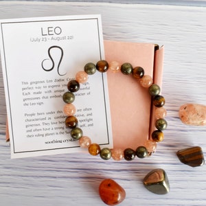LEO Zodiac Crystals Kit, LEO Birthstones Tumbled Stones Set, Leo Zodiac Gifts, Astrology Gift Stones Kit , Leo Crystals