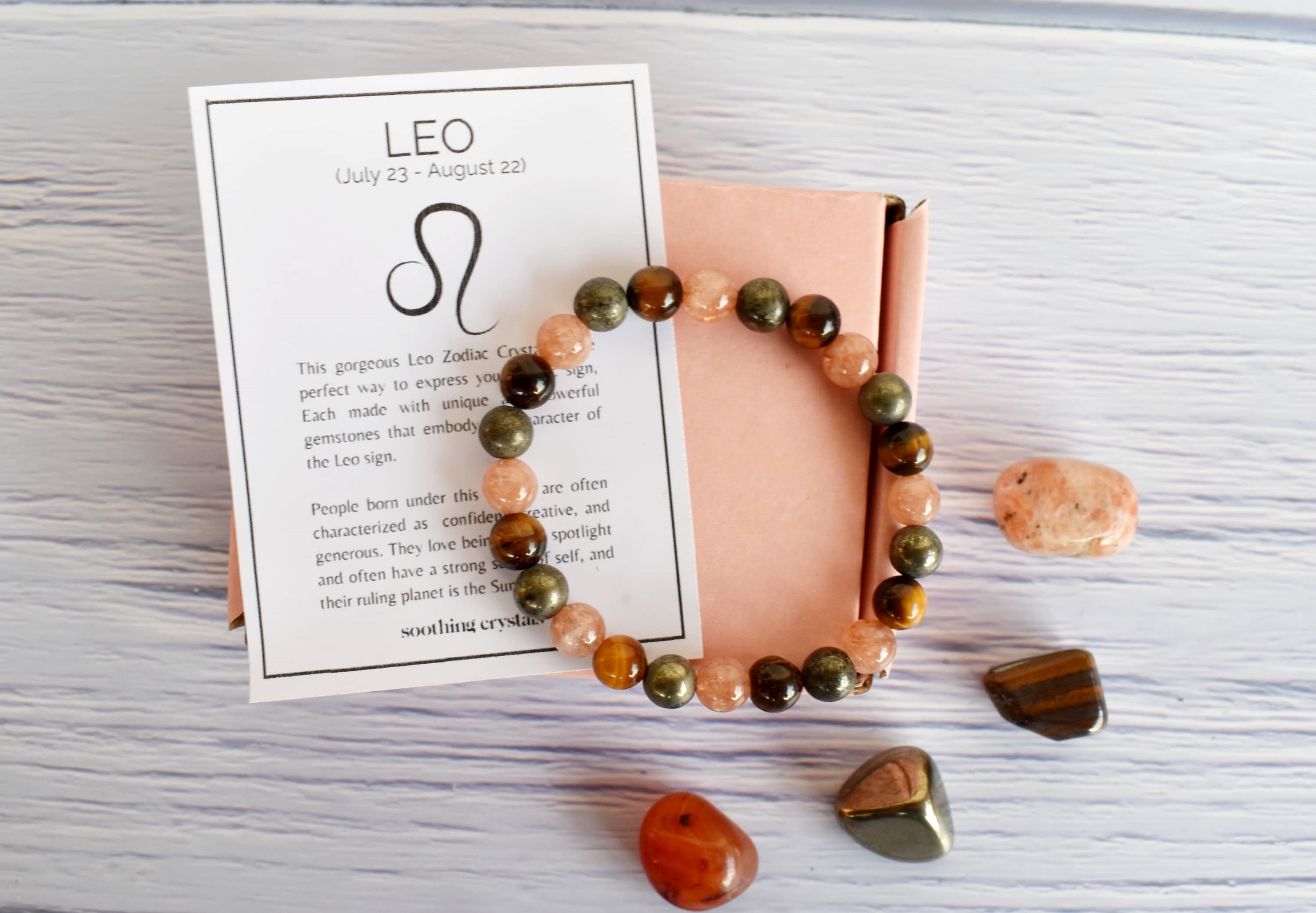 Wholesale 5 Kits LEO Zodiac Crystals Kit, LEO Birthstones Tumbled