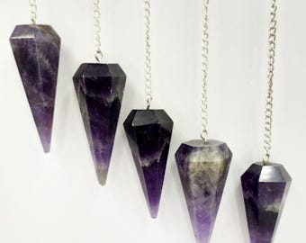 Wholesale 10pcs Amethyst Faceted Cone Pendulum
