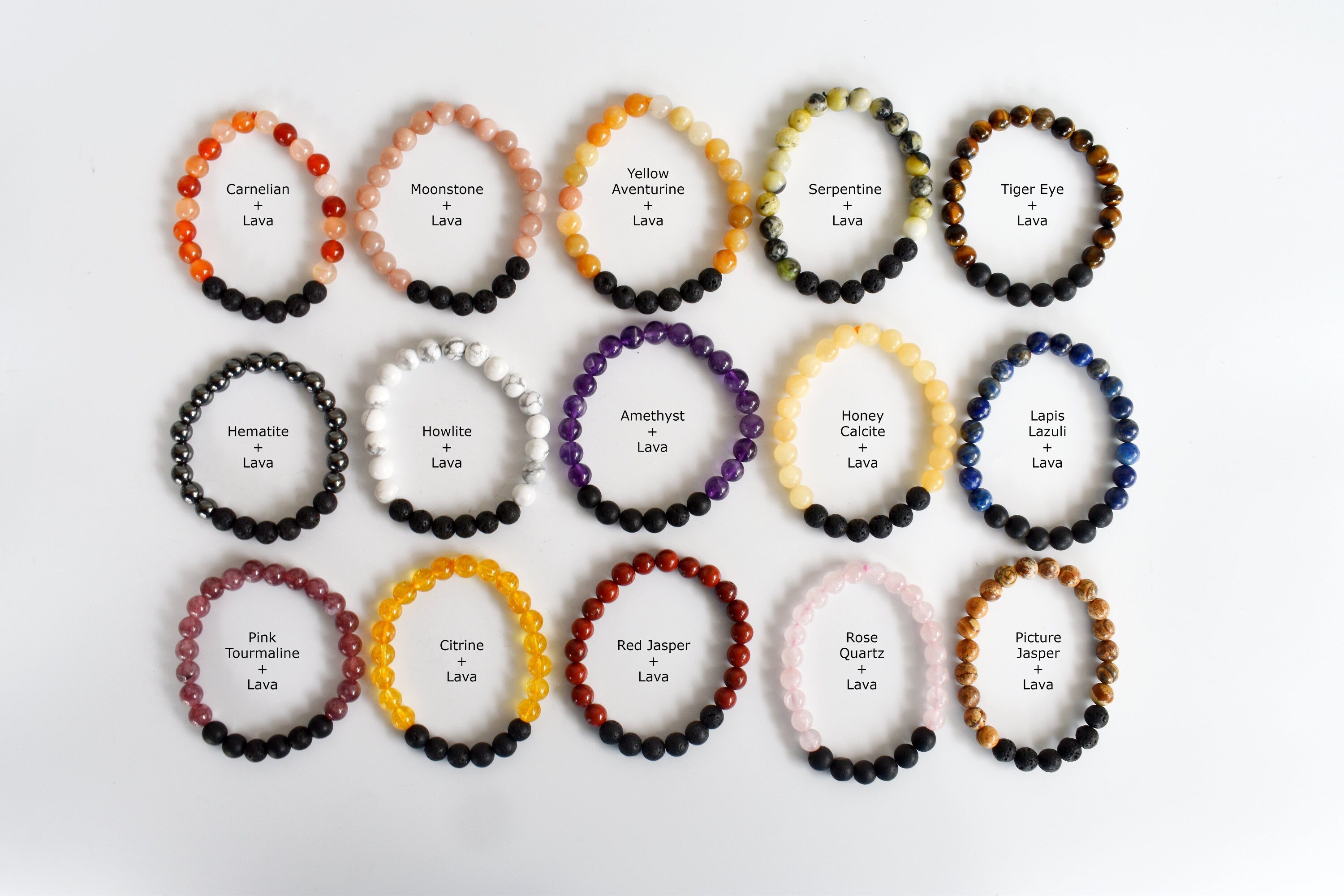 Bracciale Skin Acciaio Pietra Lavica Lucida o Occhio di Tigre – L