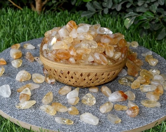 Citrine Tumbled Stone-Lustrous Healing Gemstones,Energy Balancing-Spiritual Enthusiast Gift, Choose Your Pack sizes of 1,2,3,5 and 10 Pieces