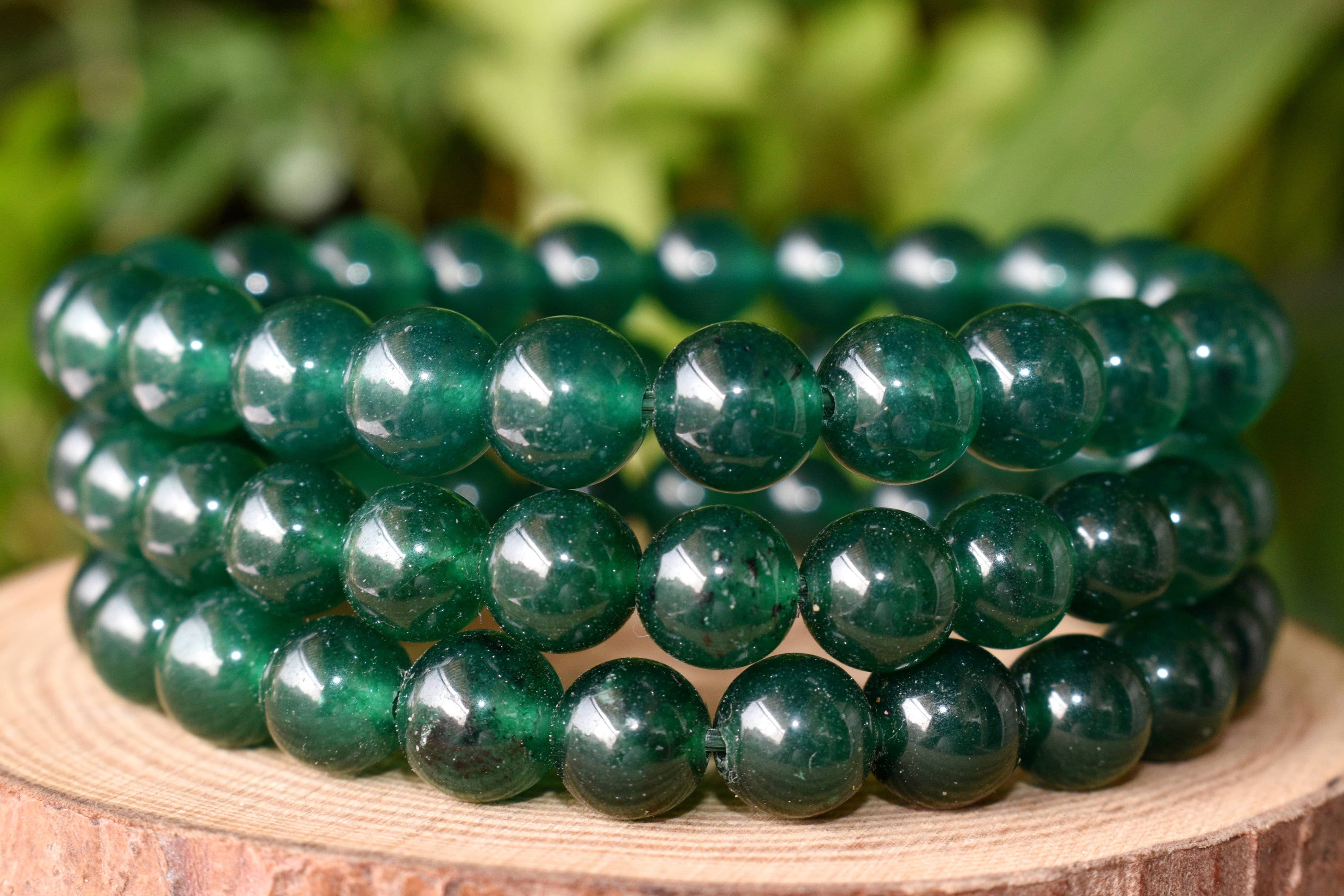 Collier 3 Rangs Jade Vert Émeraude Naturel - 450 Carats - 90g - Nouvelle-Zélande