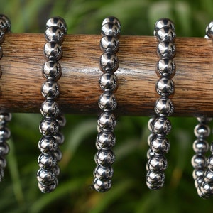 Natural Shungite Elite  Bracelet,6mm - 10mm Round Beaded Crystal Bracelet, Adjustable Crystal Round Beads for Energy Balance, Spiritual Gift