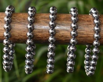 Natural Shungite Elite  Bracelet,6mm - 10mm Round Beaded Crystal Bracelet, Adjustable Crystal Round Beads for Energy Balance, Spiritual Gift