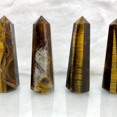 Primary Stones And Minerals Natural Tiger Eye Stone Tower Room Decor Crystal Point Ornaments Witchcraft Home Decoration Wand Ore Crafts