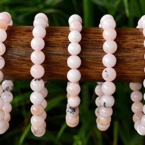 Pink Opal Bracelet 8MM A Round Beaded Bracelet, Pink Opal Gemstone Healing Bracelet Pink Opal Stones Jewelry for women