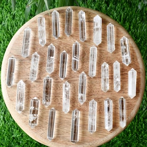 Crystal Quartz Double Terminated Crystal Point Pencil Double Point Pencils Hand Cut for Crystal Grid, Healing Crystal Pendant, Crystal Point