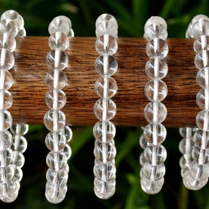 Crystal Quartz Bracelet 4,6,8,10mm faceted beads classic round crystal glass beads fashion jewelry, Komal Crystals Clear Quartz Bracelets