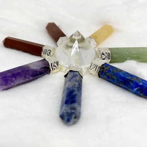 Chakra 7 Point Energy Generator With Crystal Quartz Pyramid Etsy