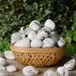 Regenboog Maansteen Trommelstenen Helende Kristallen, Edelsteen Natuurlijke Trommelstenen in verpakkingsgrootten van 1,2,3,5 en 10 stuks Meditatiesteen