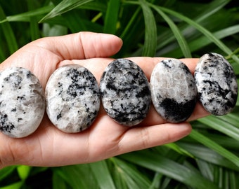 One (1) Rainbow Moonstone Worry Stone for crystal healing - Pocket Palm Stone - Thumb Stone ~ WS-RAIN