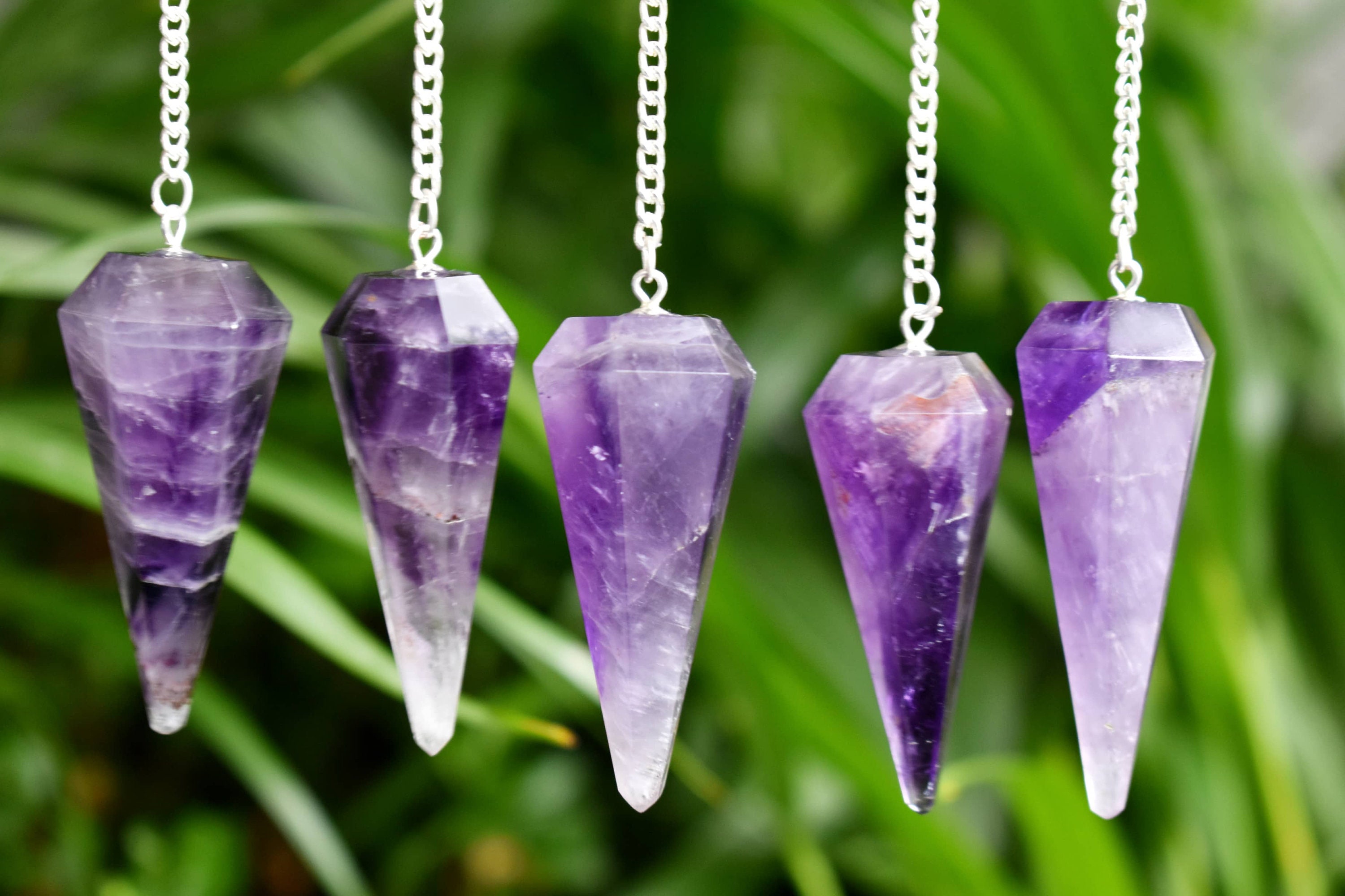 Amethyst Faceted Cone Pendulum Healing Dowsing Crystal Pendulum Etsy