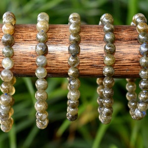 Labradorite Bracelet 6mm, 8mm, 10mm A Round Bead Bracelet, Labradorite Gemstone Healing Bracelet Labradorite Stone Bracelet