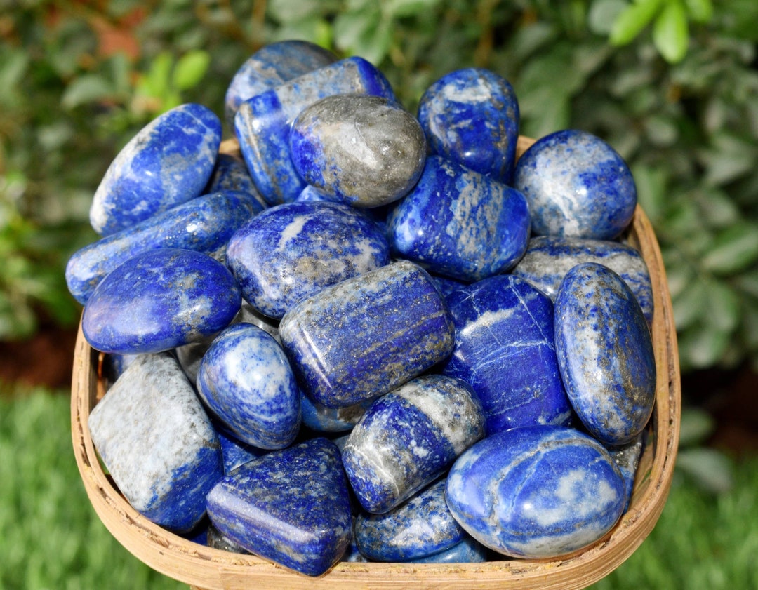 Lapis Lazuli Tumbled Stones Healing Crystals Polished Rocks, Tumbled