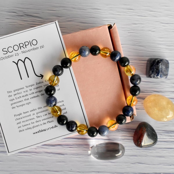 SCORPIO Zodiac Crystals Kit, SCORPIO Birthstones Tumbled Stones Set, Scorpio's Gifts, Astrology Gift Scorpio Stones Kit