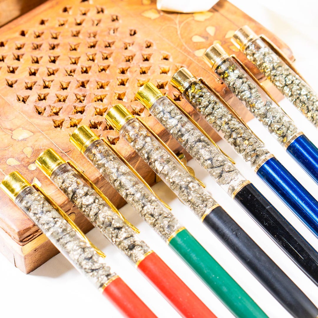 Pyritre Pen Wholesale 5pcs Pyrite Crystal Pens - Etsy Australia