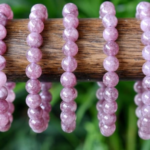 Pink Tourmaline Bracelet 4mm, 6mm, 8mm, 10mm Round Beaded Bracelet Healing Bracelet, Handmade Stretch Bracelet perfect,Beaded Round Bracelet