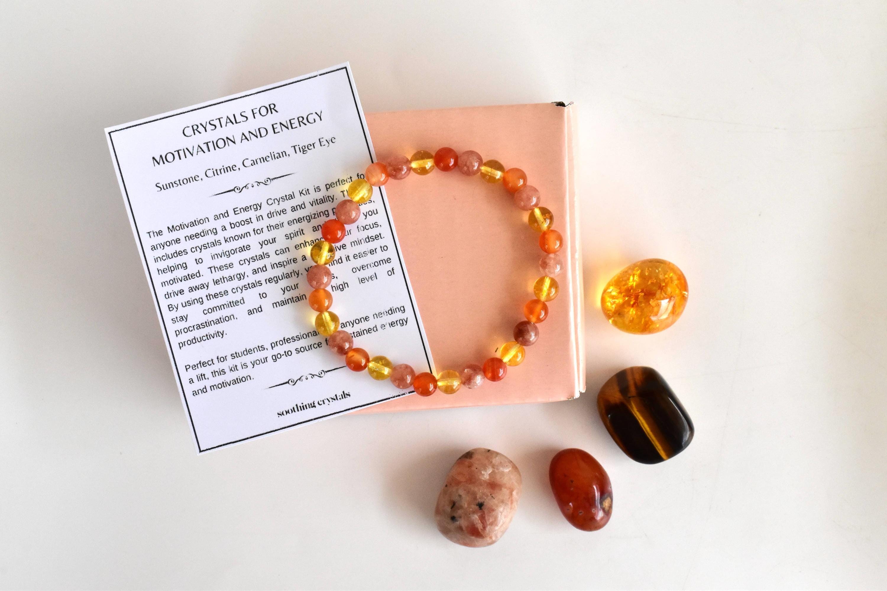 Motivation und Energie Kristall Kit, Kristalle für positive Energie | Motivation Heilung Kristalle, Energie Geschenk, Motivationsgeschenk |