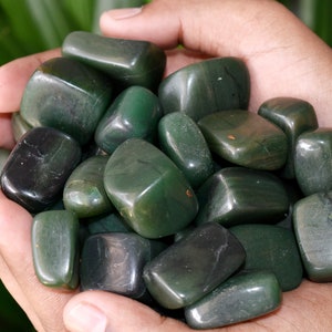Natural Green Jade Tumbled Stones, Genuine A Grade Healing Gemstones in Different Pack Sizes, Wholesale Bulk Real Small Polished Crystals