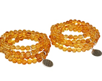 Edelstein-Armband Mit Citrin-Perlen - Stretch, Für Meditation & Yoga
