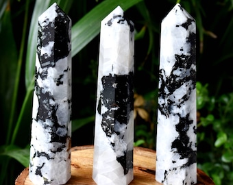 One(1) Rainbow Moonstone Tower Point-Rainbow Moonstone Obelisk Natural Moonstone Point, Healing Crystal Tower