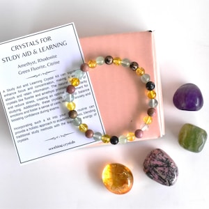 Lernhilfe und Lernset | Kristall für Arbeitszimmer | Kit zum Lernen | Lernhilfe Geschenk | Konzentration auf Studieren Lernkristalle | Prüfung Crystal