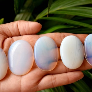 One (1) Synthetic Opal Worry Stone for crystal healing - Pocket Palm Stone - Thumb Stone
