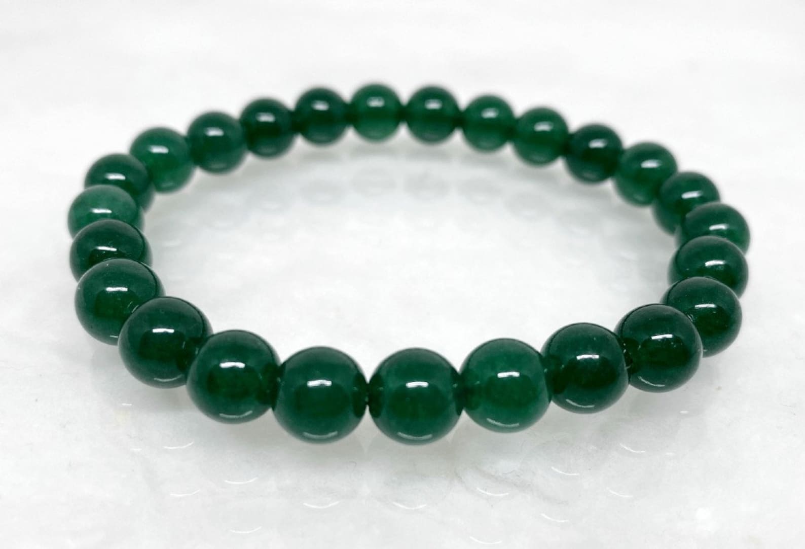 Natural Green Jade Bracelet 8MM A Round Beaded Bracelet | Etsy Canada