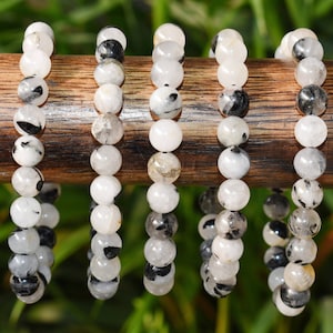 Black Rutile Bracelet 6mm, 8mm, 10mm AAA Round Beaded Bracelet Healing Bracelet, Handmade Stretch Bracelet perfect gift for men and women