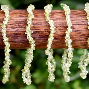 Natural Peridot Chip Bracelets,  Loose Crystal Gemstone Chip Bracelets ~ Healing Chakra Chip Bracelet