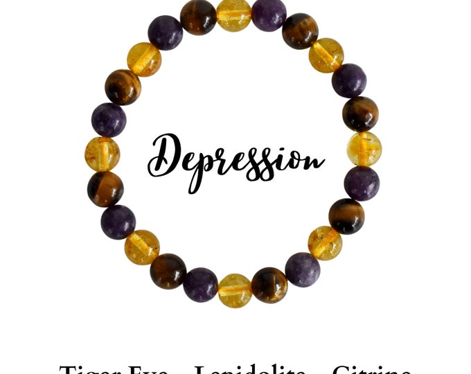 Soothing DEPRESSION Crystal Bracelet, Beaded Gemstone Jewelry for ...