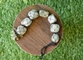 Green Aventurine Tumbled Stone Car Hanger With Chips Tassel, Healing Crystals Hanging Ornament - Car and Home Decor product logo