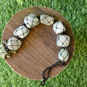 Green Aventurine Tumbled Stone Car Hanger With Chips Tassel, Healing Crystals Hanging Ornament - Car and Home Decor