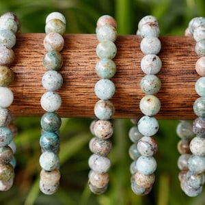 Chrysocolla Bracelet 6mm, 8mm, 10mm AAA Round Beaded Bracelet, Natural Chrysocolla Gemstone Bracelet Chrysocolla Stone Healing Bracelet