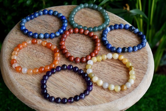 Pulsera De Equilibrio De Cuentas Om Mani Padme Hum De Lazurita Natural Con Buddha Stones