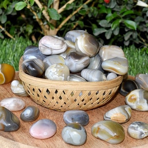 Botswana Agate Tumbled Stones A Grade Healing Crystals Tumbled Stones in pack sizes of 1,2,3,5 and 10 Pieces
