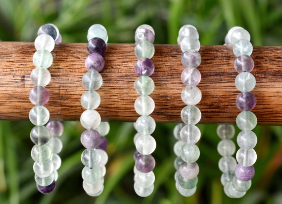 Amazon.com: 8MM Natural Rainbow Fluorite Crystal Stretch Bracelet for  Unisex | 6.7in Inner Perimeter | Colorful Semi Precious Gemstones Bracelet  with Round Beads, Rainbow Fluorite Bracelet for Women | Girl : Handmade  Products