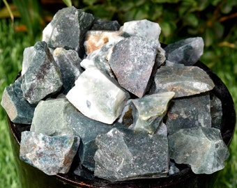 Rough Moss Agate Crystal - Raw Moss Agate Stones, Natural Moss Agate Raw Gemstone, Raw Crystal Jewelry