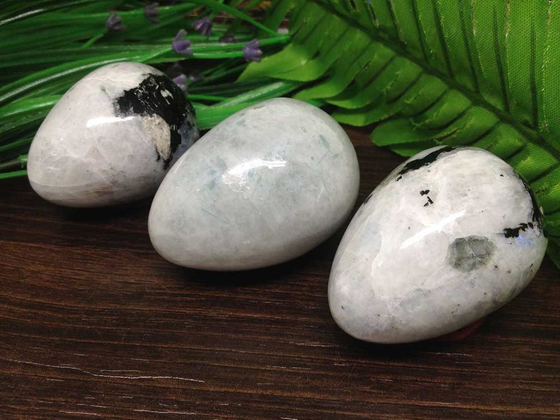 Natural Rainbow Moonstone Eggs 2 2 /12 long Etsy