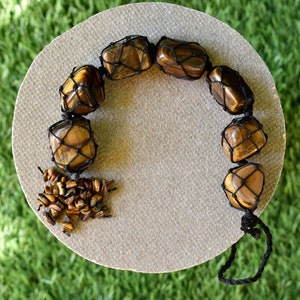 Tiger Eye Tumbled Stone Car Hanger With Chips Tassel, Healing Crystals Hanging Ornament - Car and Home Decor