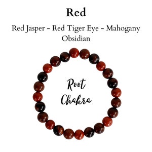 ROOT Chakra Crystals Bracelet, Chakra Stones Bracelet, Healing Crystal Energy Bracelet, Chakra Balancing| Confidence | Balance| Grounding